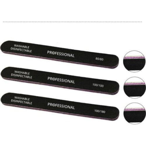 100 pcs/lot high quality salon nail file black emery board nail art tool manicure tool professional nail file