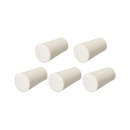 19-27mm Beige Drilled Silicone Stopper Plugs for Flask Test Tube Stopper 5pcs