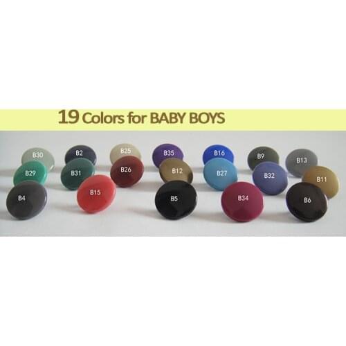 190sets/lot KAM 12.4mm plastic nylon 19colors snap fastener 4-part buttons for baby boy kidswear T-5-006