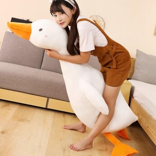 190cm Huge Simulation Big Duck Plush Toy Huggable Long Pillow Soft Stuffed Giant Goose Cuddly Swan Doll for Kids Birthday Gift