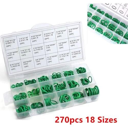 270pcs Set Car Air Conditioning Refrigerant A/C Trim Repair O-Ring Seal