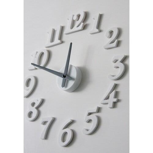 3D DIY Wall Clock Art Modern Design Living Room Interior Decoration Needle Quartz Clocks White Stickers Watch Home Decor Z085