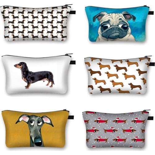 Cute Dog Cosmetic Bag Dachshund Woman Casual Travel Storage Bag Cute Rhodesian Ridgeback Dog Girl Cosmetic Case Gift