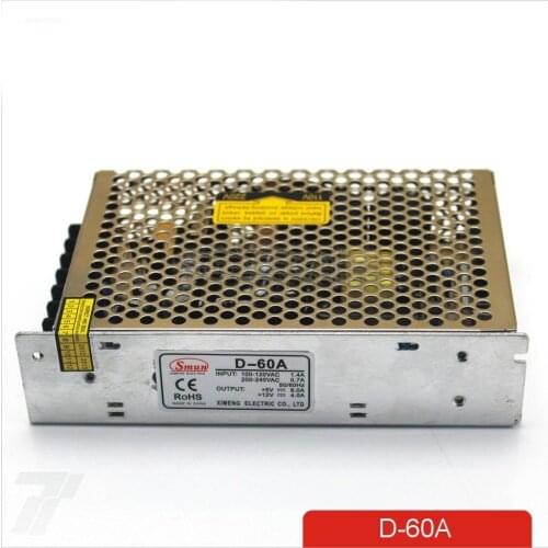 D 60W A Dual output 5V 12V Switching power supply AC to DC DC4A DC3A