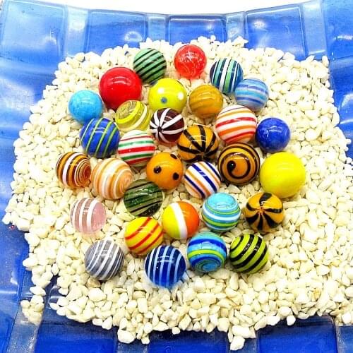 NEW 30pcs/lot 16mm Children glass marbles Vase aquarium decoration ball unique handmade glass ball marbles ornament mixed design