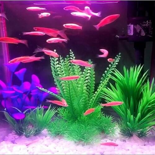 Artificial Water Plant Artificial Aquatic Plant Ceramic Base Plastic Aquarium Plant Fish Tank Decor