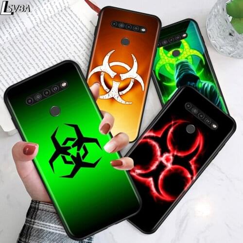 Red biohazard for LG G8 G8S G8X V30 V35 V40 V50 V60 ThinQ Q60 K40 K50 K30 K41 K51 K61 K71 K22 Black Phone Case