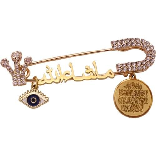 Muslim mashallah baby pin Quran Vanyakad islam Turkish evil eye brooch