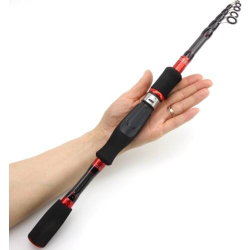 NEW 1.8m 2.1m Super light and short Portable telescopic lure rod fast carbon Spinning Rod Children beginners Pocket Travel Rod