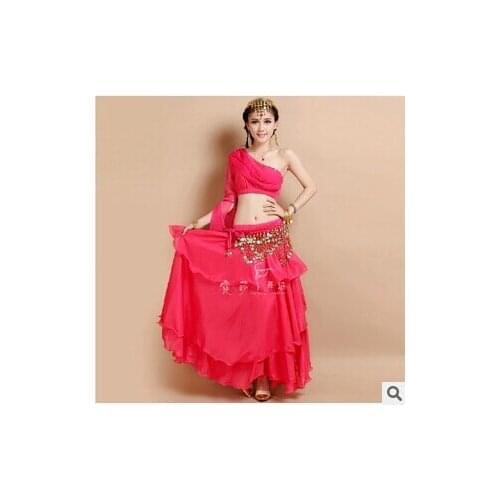New Arrival nice Belly Dance Costumes Top+Skirt dancing practise Dress Set 2pcs/set hot-selling 4 colors