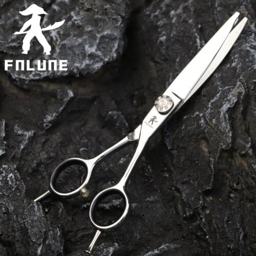 FnLune 6.0 Tai Chi Screw Scimitar Warping Shear Professional Hair Salon Scissors Cut Barber Haircut Shear Hairdressing Scissors