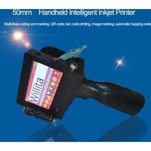 50.8mm Mobile Portable Hand Jet Handheld Thermal Variable Inkjet Printer Logo QR Bar Batch Code Number Logo Expiry Date Label