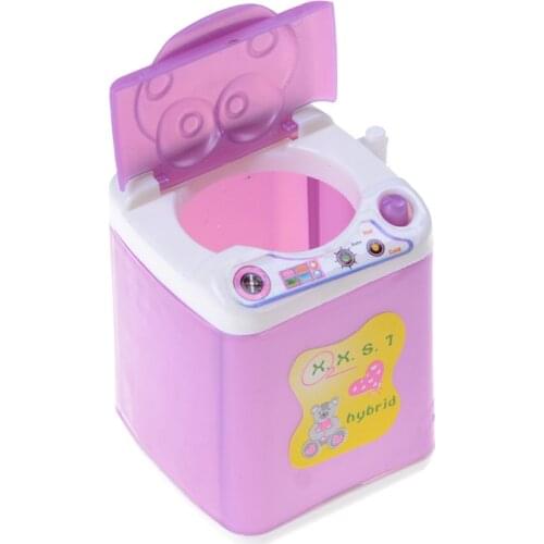 Plastic Mini Washing Machine Dollhouse Furniture Toy for Babi Dolls Furniture Girls Best Gifts