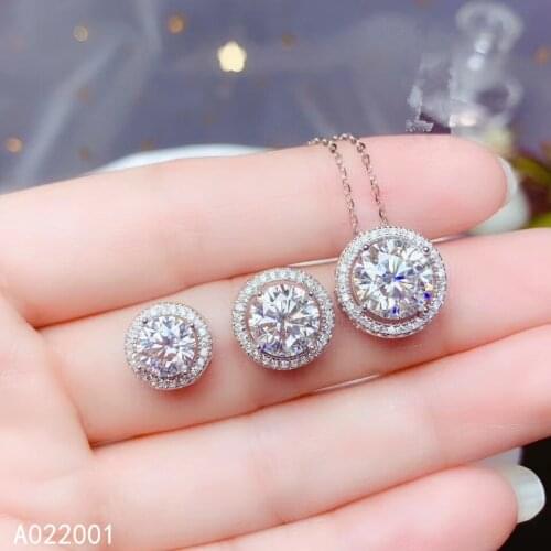 KJJEAXCMY fine jewelry Mosang Diamond 925 sterling silver women gemstone pendant necklace chain support test beautiful