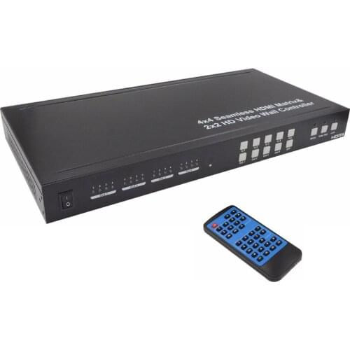 PUZHIJIE PZJ-SMX44 Seamless 4x4 HDMI Matrix Selector Switcher with Four Picture Multiviewer 2x2 Video Wall Controller