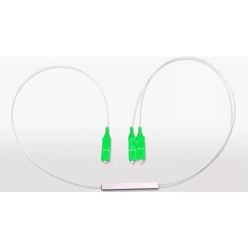 SC/APC Fiber Optical PLC Splitter SC 1 X 2 Mini Steel Tube Type 1x2 0.9mm Fiber Opitc Splitter Micro-Enclosed Splitter