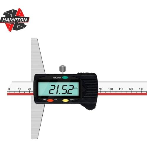 HAMPTON 1pc 0-150mm Digital Depth Vernier Caliper Stainless Steel Rulers LCD Screen Digital Calipers Depth Measuring Tools