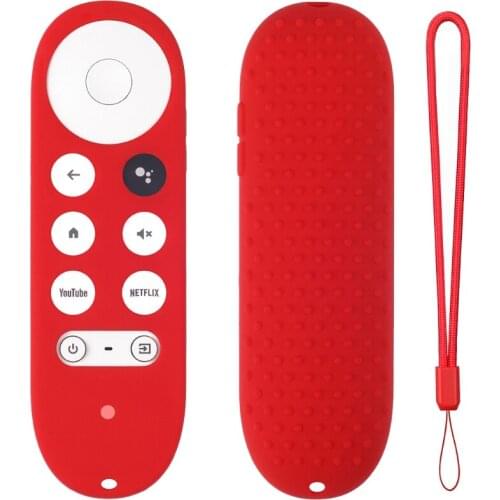 H7JF Silicone Case for chromecast for -Google TV 2020 Voice Remote Shockproof Protective Cover for 2020 Chromecast Voice Remote
