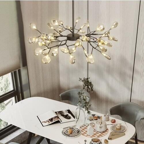 Led Chandelier Lighting Stylish Tree Branch Decorative Firefly Ceiling Chandelies Hanging Lighting Modern Chandelier Lamp