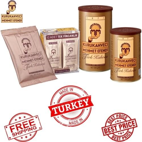 Turkish Coffee Kurukahveci Mehmet Efendi 6g 100g 250g 500g English Ground Coffee - Made in Turkey - Fast & Free Shipping