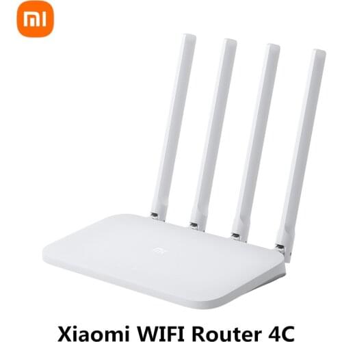 Xiaomi Official Store Original Mi WIFI Router 4C 64 RAM 300Mbps 2.4G Wireless Routers Repeater 4 Antennas with AU EU UK Plug