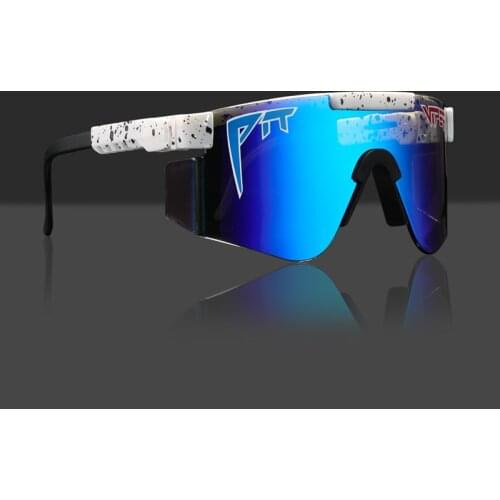 Fashion Classic BRAND Mirrored Green lens pit viper Sunglasses polarized men sport goggle tr90 frame uv400 protection with case