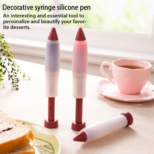 Pastry Cream Chocolate Decorating Syringe Dessert tools 1Pcs Cake Cookie Ice Pens Silicone Plate Paint Pen