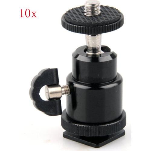 10pcs Mini Ball Head with Lock and Hot Shoe Adapters Camera Cradle 1/4"-20 Mount