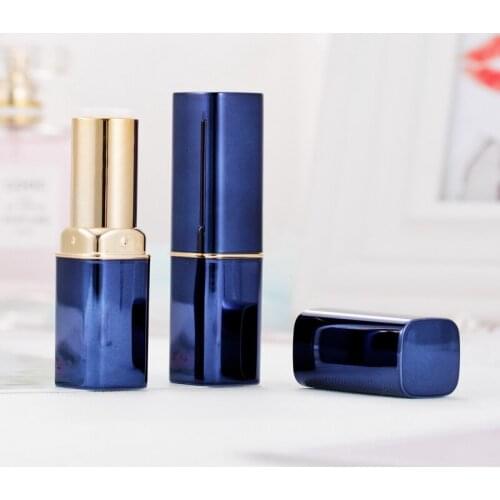 12.1mm Square Empty Blue Lipstick Tube DIY Cosmetic Lip Scrub Balm Care Containers Case Women Lip Makeup Tool 20pcs/lot