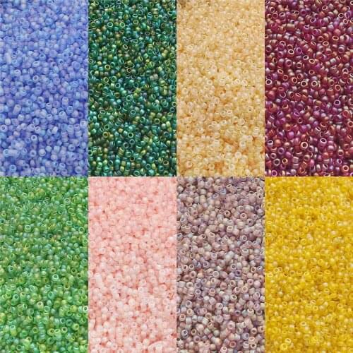 2000Pcs/Lot 12/O 2mm dull polish frost rainbow Czech Glass Seed Spacer DIY Beads For Kids Clothing Making Sewing Accessories