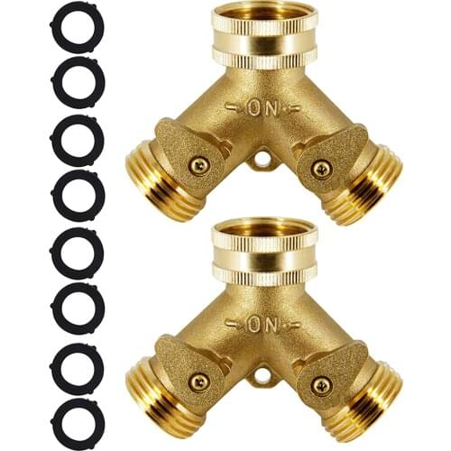 2x Heavy Duty Garden Hose Connector Tap Splitter (2 Way) Outlet Splitter