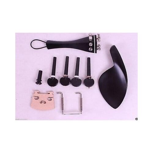 4/4 violin tailpiece Fine tuner peg bridge chin rest clamp ebony wood Violin Parts Accessory Full Size