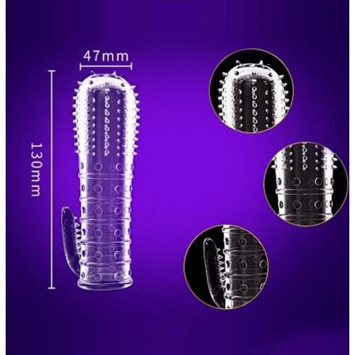 4pcs Penis Enlarger Condom Penis Sleeve G Spot Clit Stimulation Delay Contraception Reusable Condoms Penis Ring Sex Toys for Men