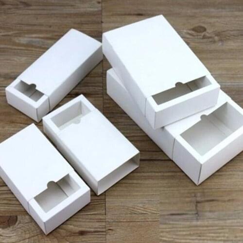 White Kraft paper Christmas gift packaging box / Black Kraft Paper Drawer Boxes Craft gift Jewelry/Candy box packing Box
