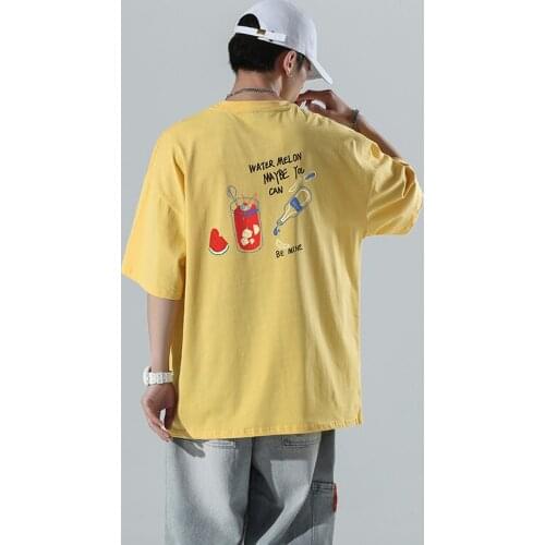 Funny Print T- Shirt Mens Summer Cotton Fashion Tshirts Casual Hip Hop Black Mens High Quality 100% Cotton Short Sleeve Tees