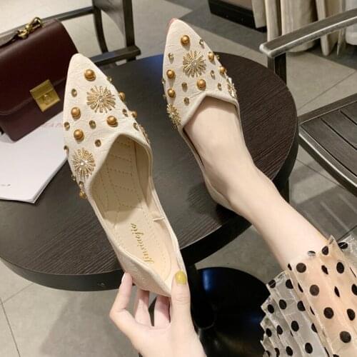 Quality Assurance Pure Color Fashion Flat Pointed Toe Shoes Women Retro Elegant Style New Products Necessary Spring W33-25