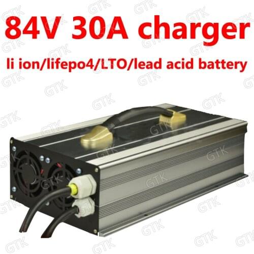 GTK 84V 30A charger 28S 102.2V lifepo4 23S 96.6V lithium ion 35S 98V LTO lead acid smart charger customize voltage charger 400AH