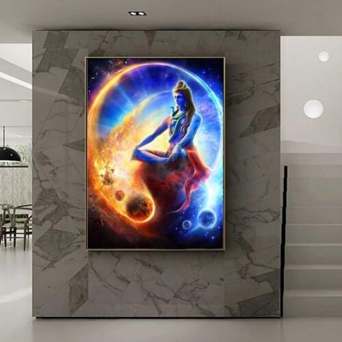 Lord Shiva Canvas Painting Hindu Gods Modern Posters And Prints Hinduism Cuadros Wall Art Pictures Home Decor Room Decoration