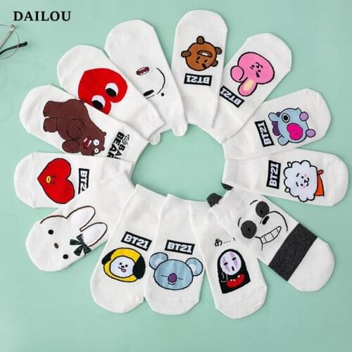1 pair Kawaii women socks Japanese stereoscopic cute cotton boat socks personality Harajuku style anime happy funny short socks