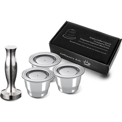 Stainless Steel Nespresso Coffee Filter Reusable Capsule Stainless Coffee Tamper Multifunction Metal Coffee Spoon Coffeeware Set