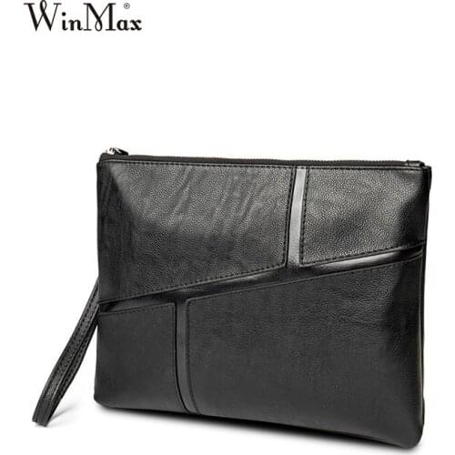 Winmax genuine leather men cultch protable genuine leather purse bag famous brand designer male wallets carteira masculina pouch