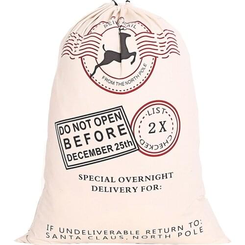 Creative Claus Santa Deer Styles Drawstring Canvas Santa Sack Rustic Vintage Christmas Gift Bag Decoration storage bagn