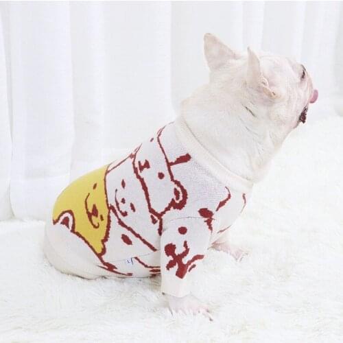 Lovely Pet Dog Sweater for Small Medium Dogs Korea Style French Bulldog Clothes Bear Print Dog Sweaters Kawaii Pets Costumes