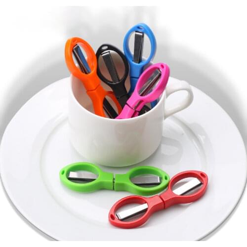 Multifunction Folding Scissor Stationery DIY Tools Plastic Handle 8 Words Stretch Shears Stainless Steel Safe Scissors for Child