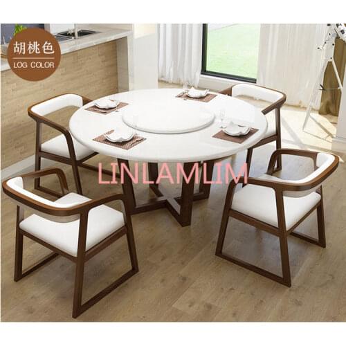 Solid wooden Dining Room Set Home natural marble top minimalist modern dining table and 4 chairs mesa de jantar muebles comedor