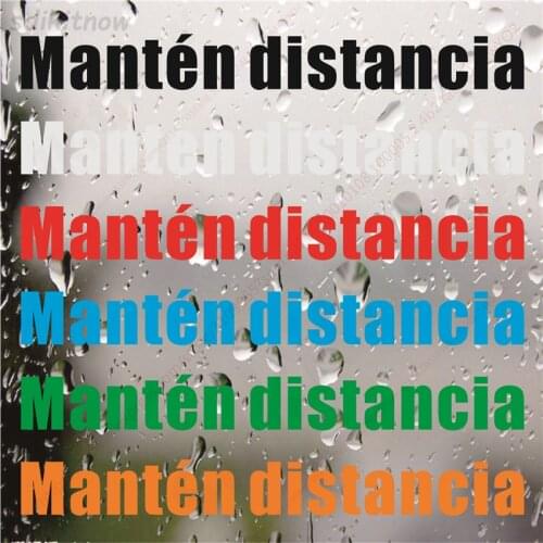 Spain language Keep distance Car Sticker Trunk Window Warning Caution Decal Business Styling accessories