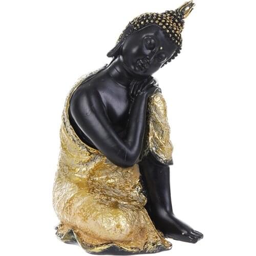 New Thai Buddha Figurine Sculpture Sleeping Buddha Statue Home Office Decor Indoor Statue Ornament Gift 20cm