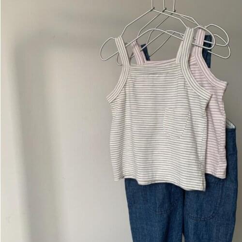 2020 New Wholesale Boys Girls Striped Vest Cotton Fashion Summer Kids Top 1-7t QH737