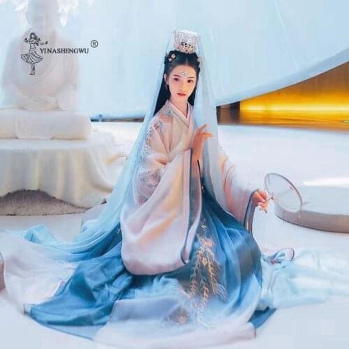 New Ladies' Hanfu Chinese Style Ancient Traditional Wedding Dress Fantasia Womens Carnival Costumes Ancient Womens Clothing