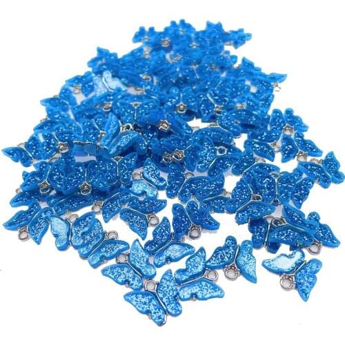 Peixin 10Pcs Cute Resin Colorful Butterfly Pendant for DIY Womens Earrings Bracelet Jewelry Making Charm DIY Earrings Findings